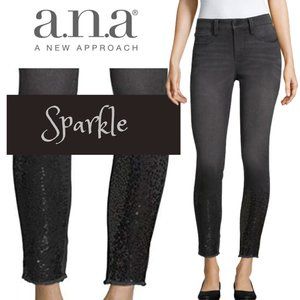 a.n.a Sparkle Black Cropped Ankle Jeans